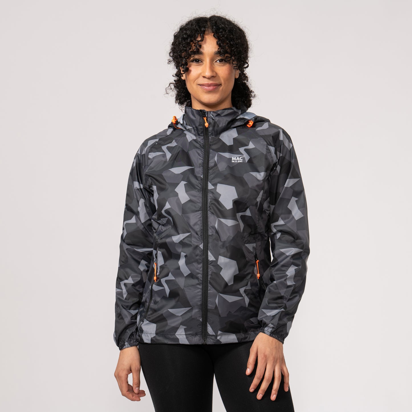 Origin Packable Waterproof Jacket - Black Camo Tonal Zip