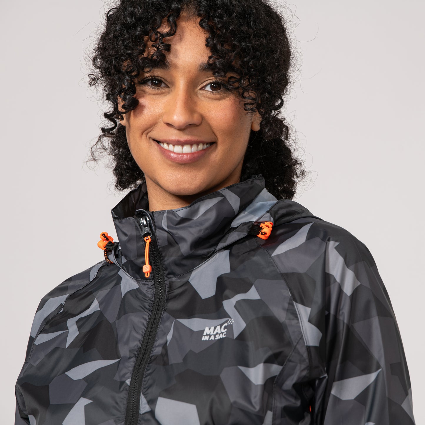 Origin Packable Waterproof Jacket - Black Camo Tonal Zip