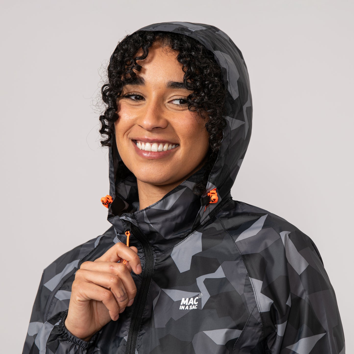 Origin Packable Waterproof Jacket - Black Camo Tonal Zip