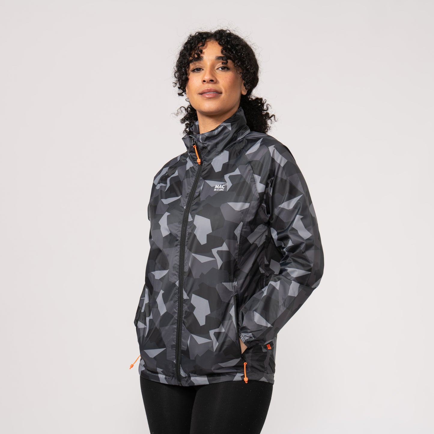 Origin Packable Waterproof Jacket - Black Camo Tonal Zip