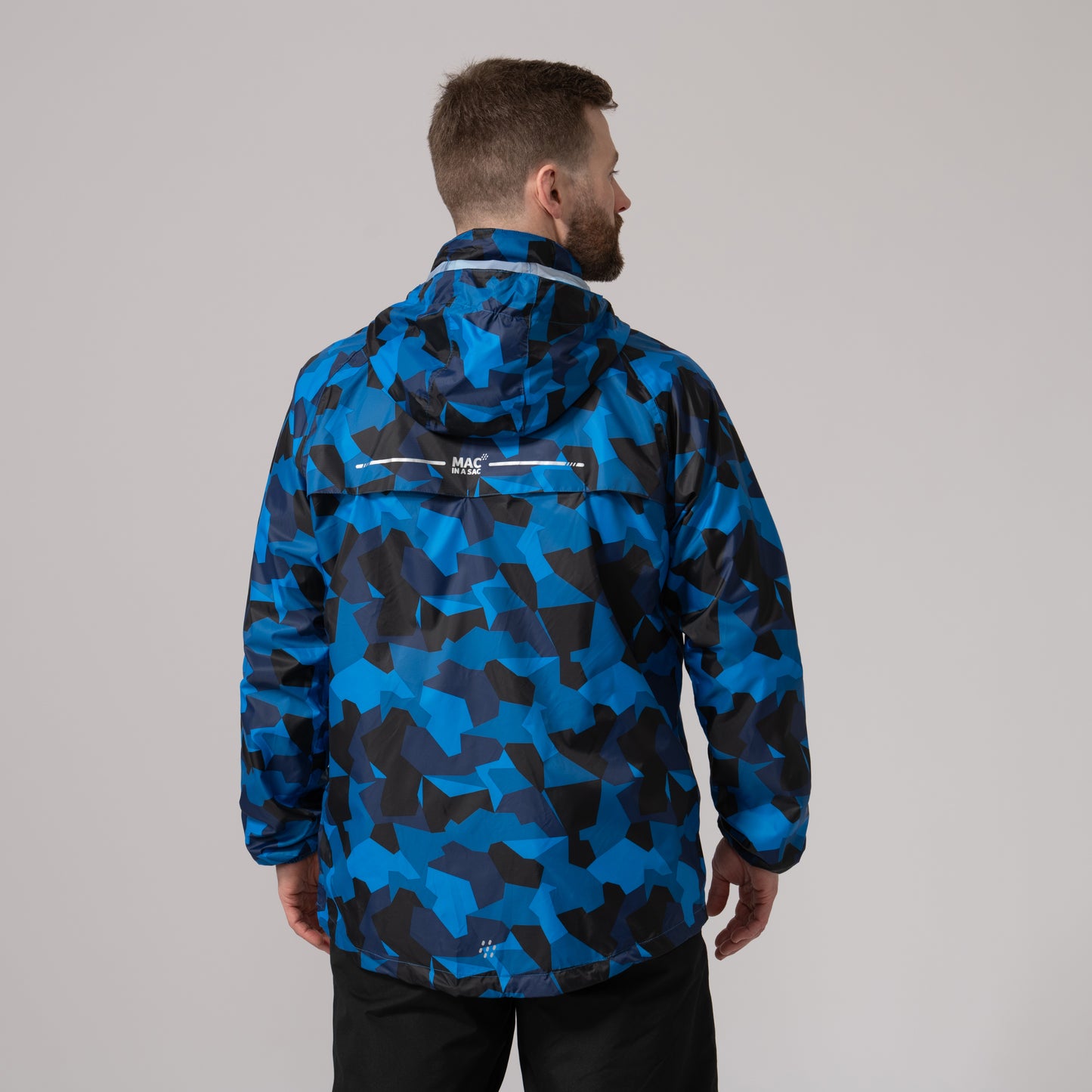 Origin Packable Waterproof Jacket -  Blue Camo Tonal Zip