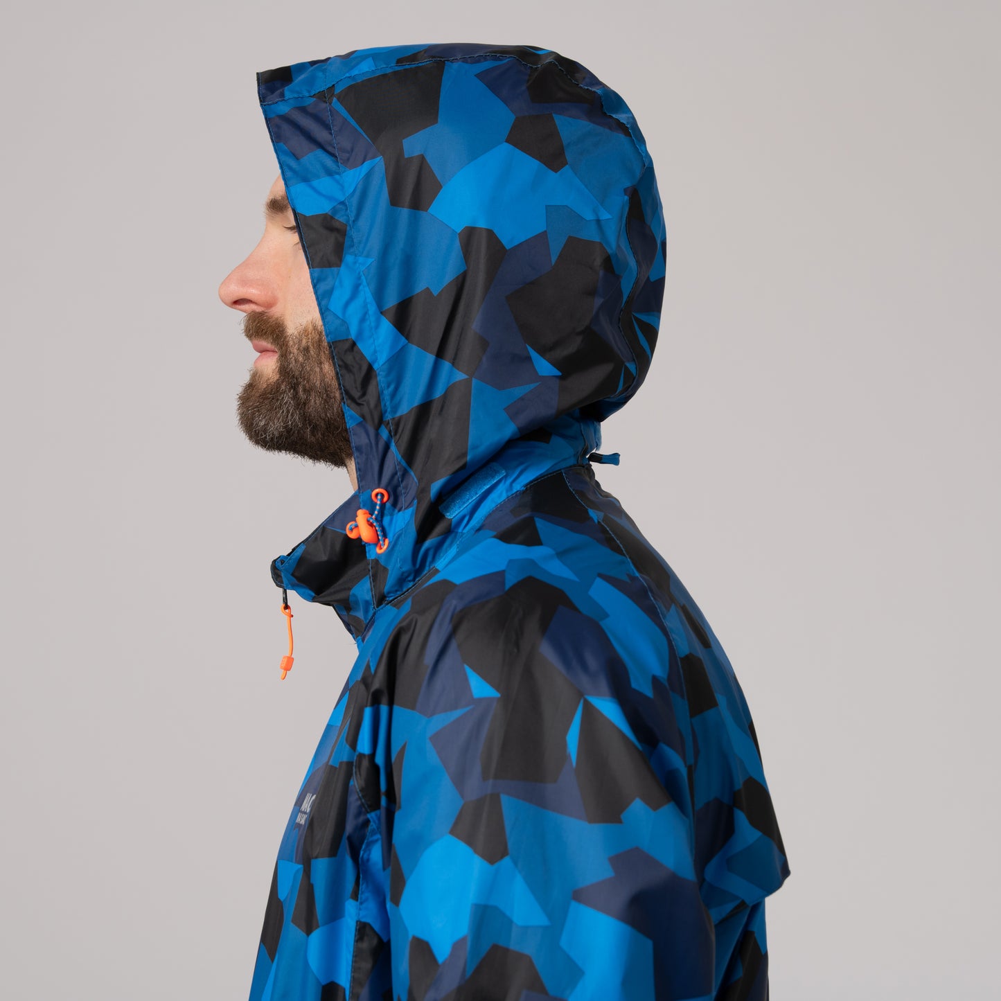 Origin Packable Waterproof Jacket -  Blue Camo Tonal Zip