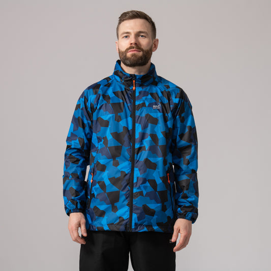 Origin Packable Waterproof Jacket -  Blue Camo Tonal Zip
