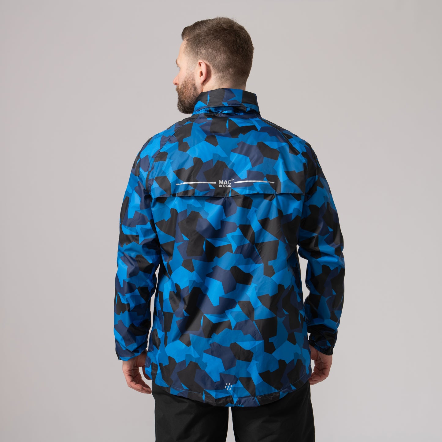 Origin Packable Waterproof Jacket -  Blue Camo Tonal Zip