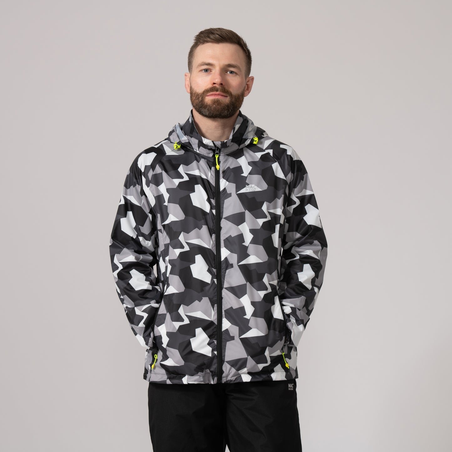Origin Packable Waterproof Jacket - White Camo Tonal Zip