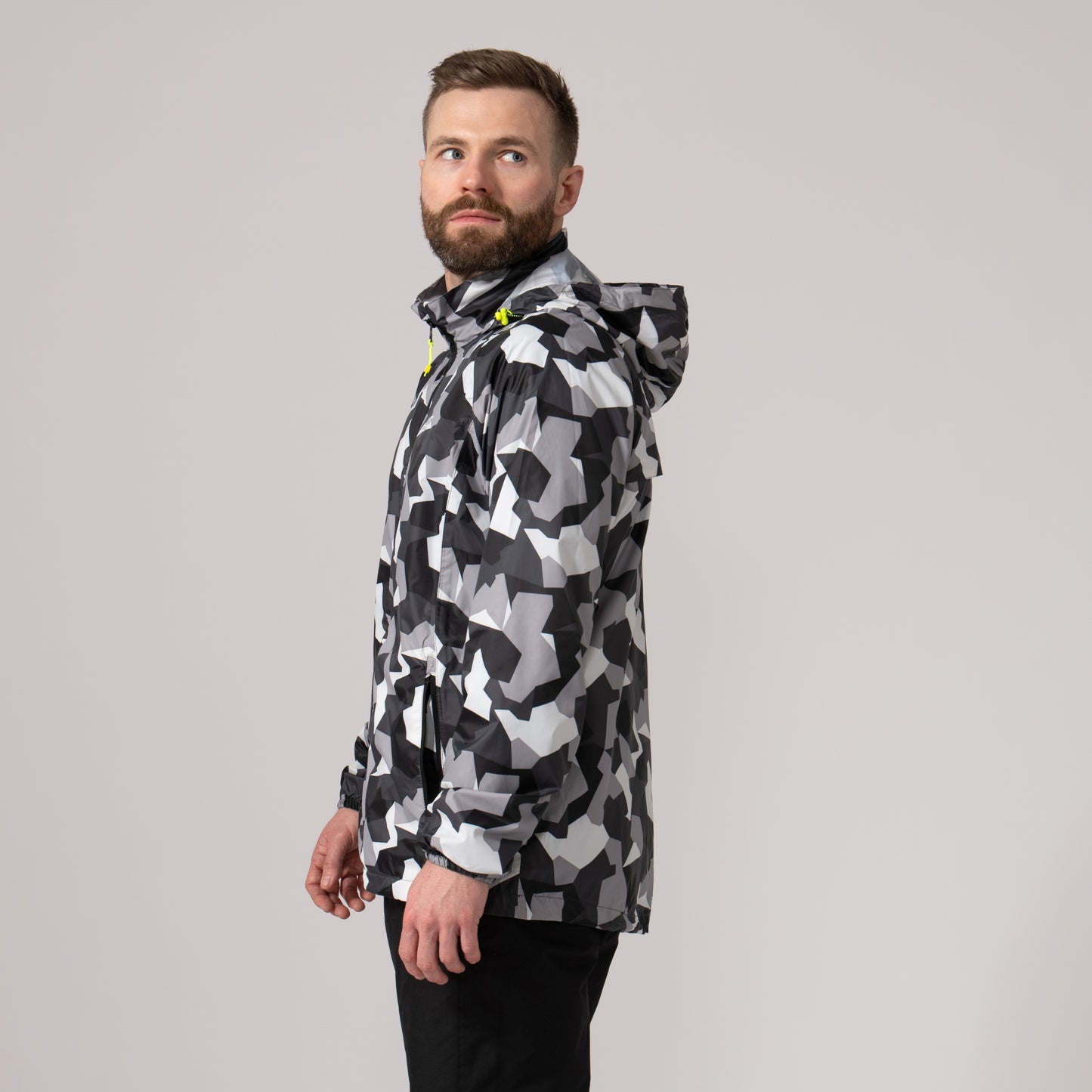 Origin Packable Waterproof Jacket - White Camo Tonal Zip