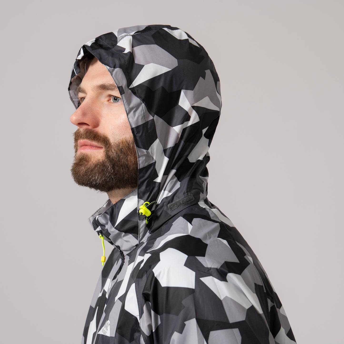 Origin Packable Waterproof Jacket - White Camo Tonal Zip