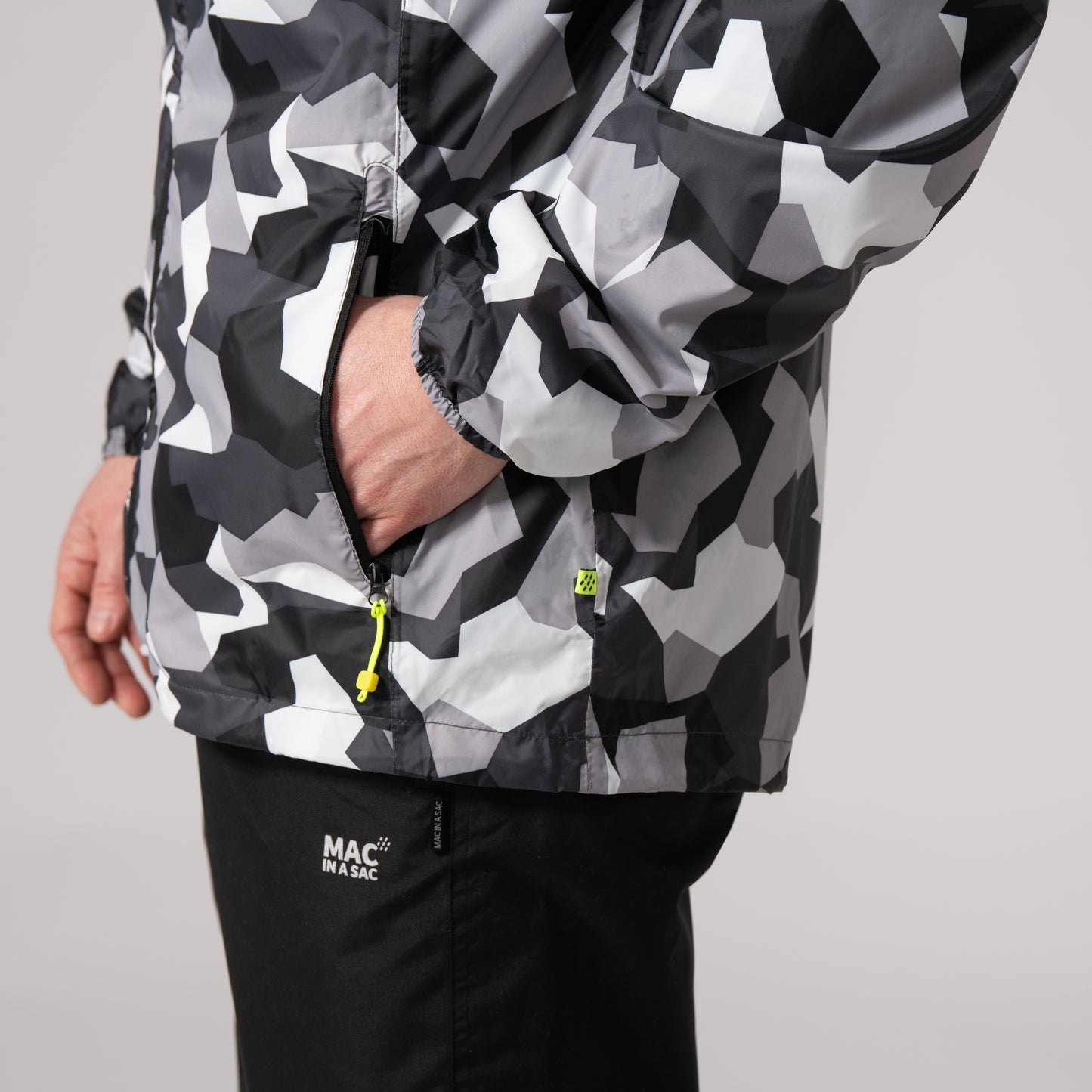 Origin Packable Waterproof Jacket - White Camo Tonal Zip