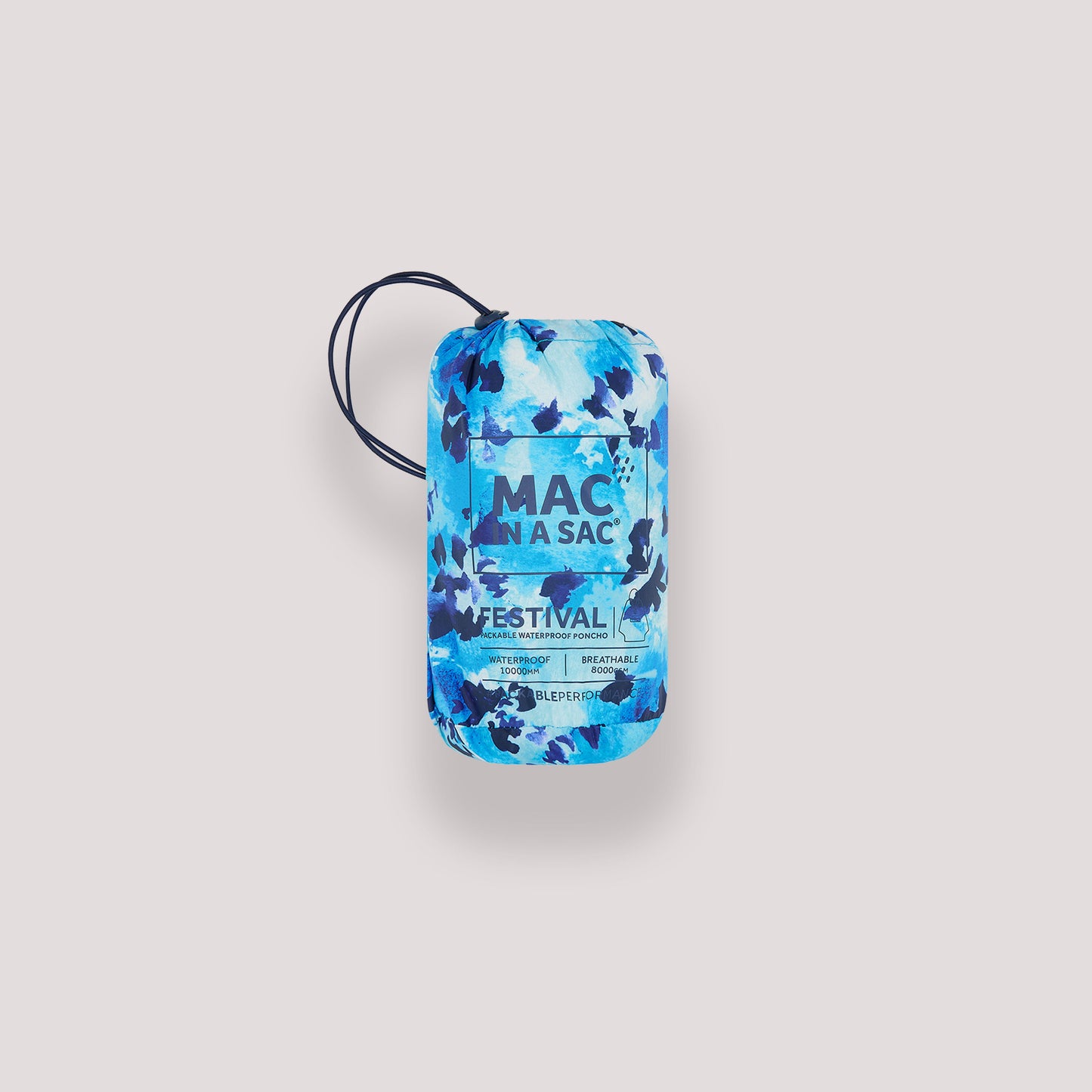 Poncho Packable Waterproof Cape - Blue Daze