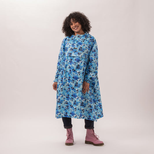 Poncho Packable Waterproof Cape - Blue Daze