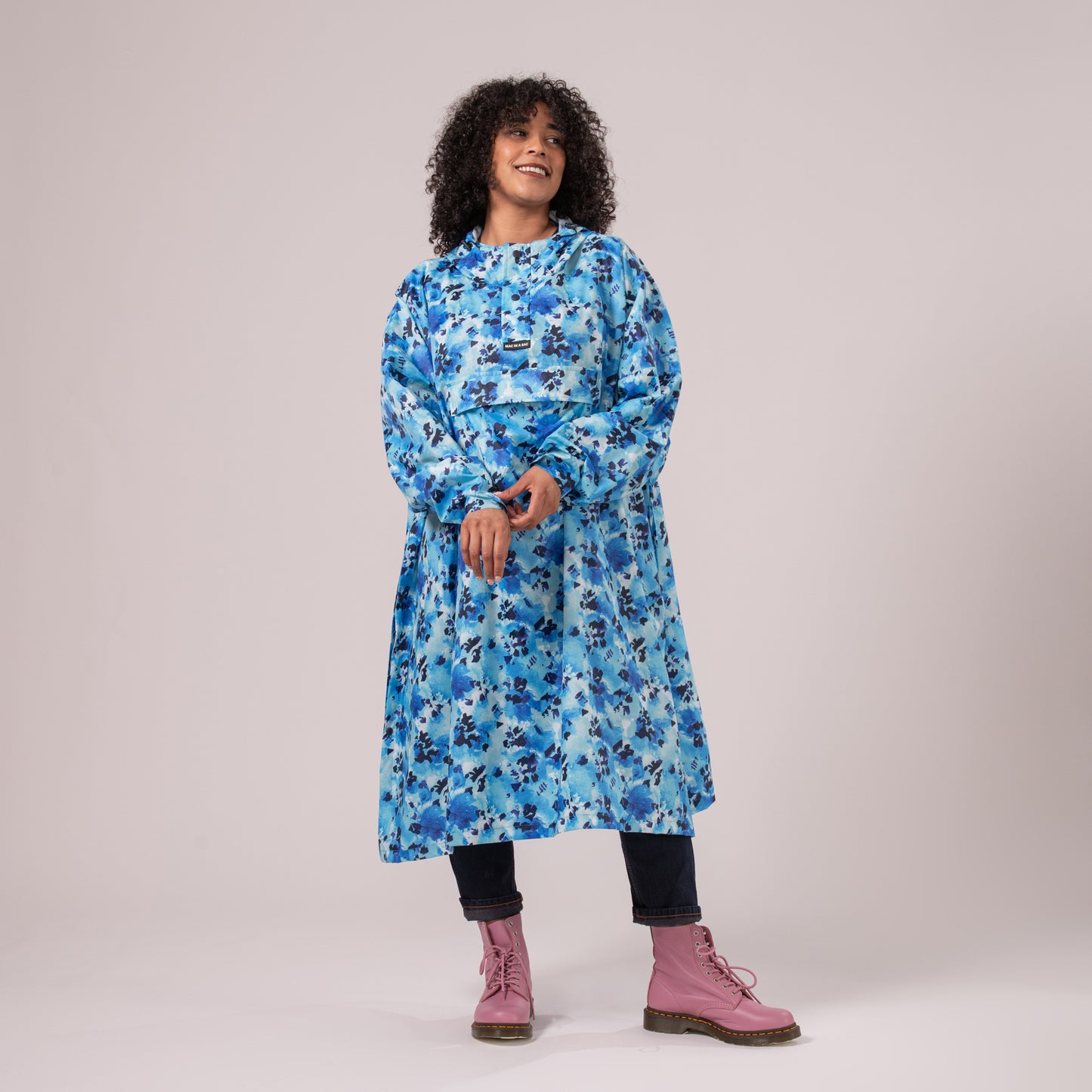 Poncho Packable Waterproof Cape - Blue Daze
