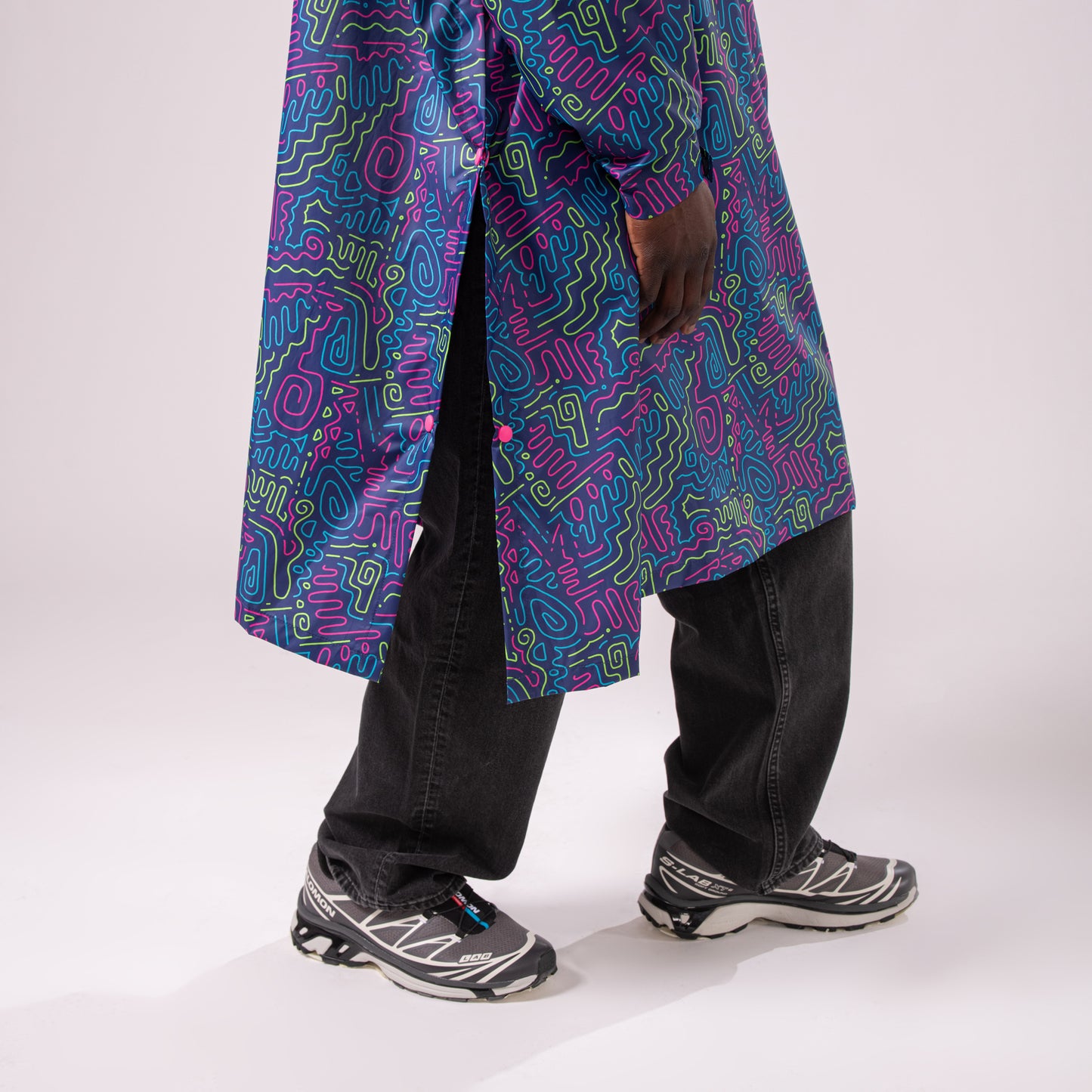 Poncho  Packable Waterproof Cape - Neon Jazz