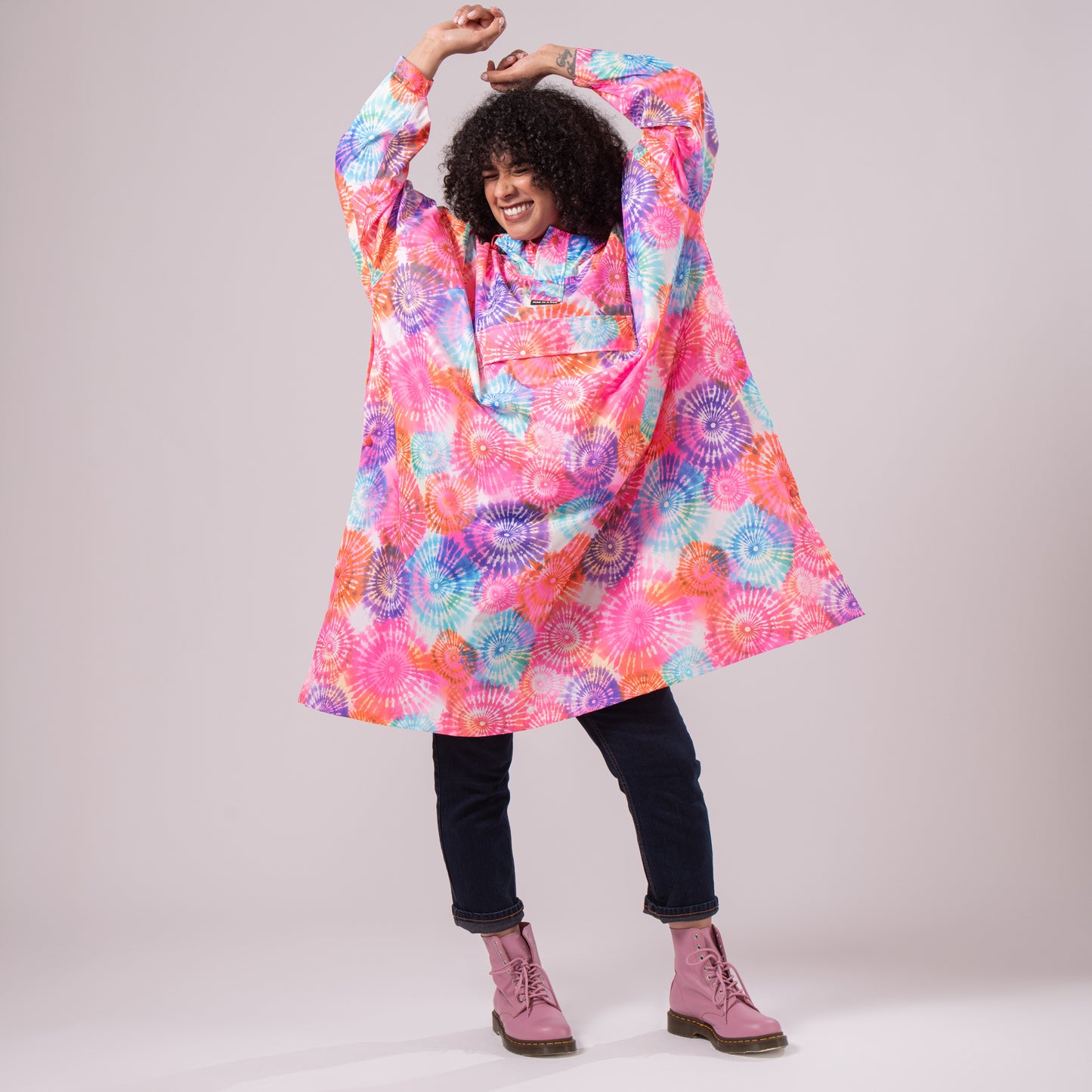 Poncho Packable Waterproof Cape - Tie Dye