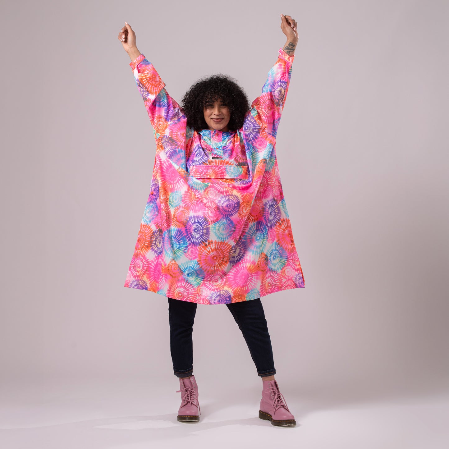 Poncho Packable Waterproof Cape - Tie Dye