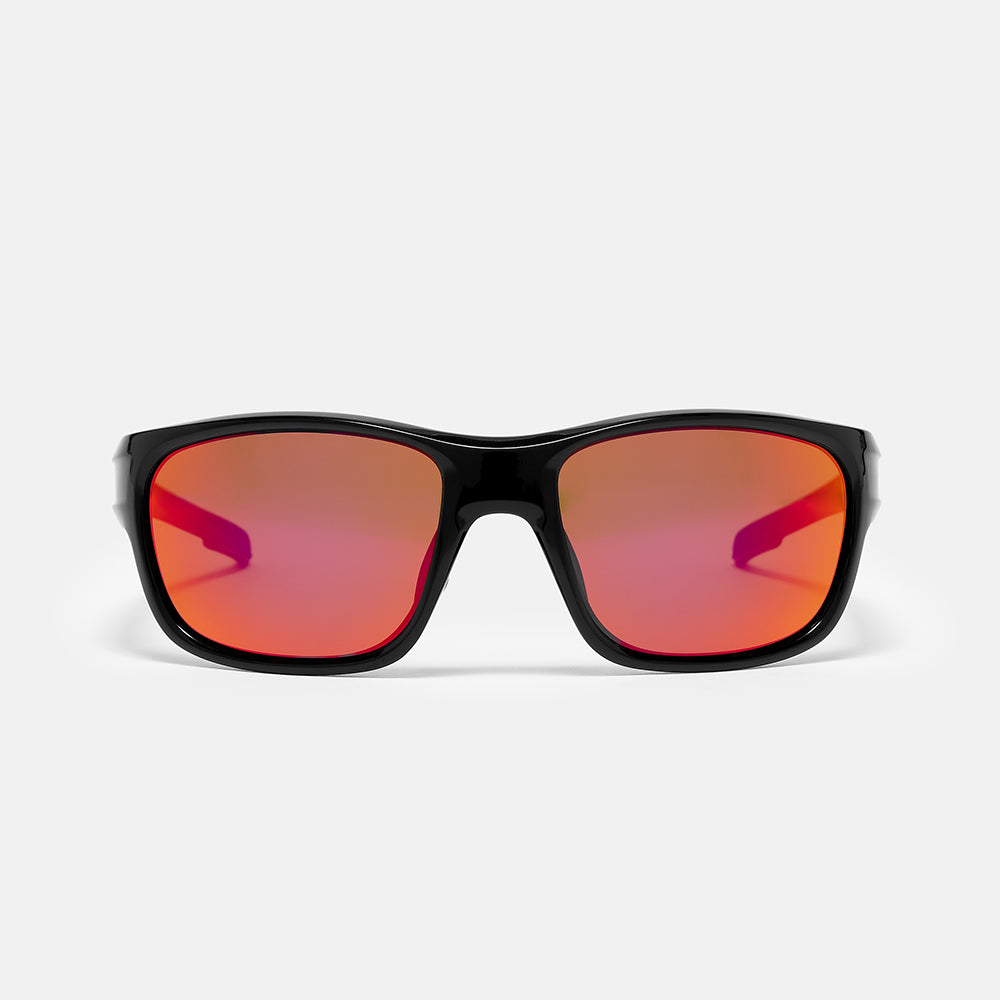Focus Sunglasses -  Shiny Black/Red/Orange Lens