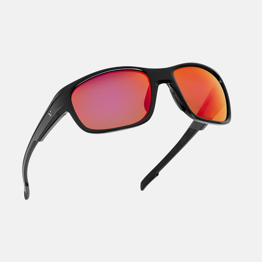 Focus Sunglasses -  Shiny Black/Red/Orange Lens
