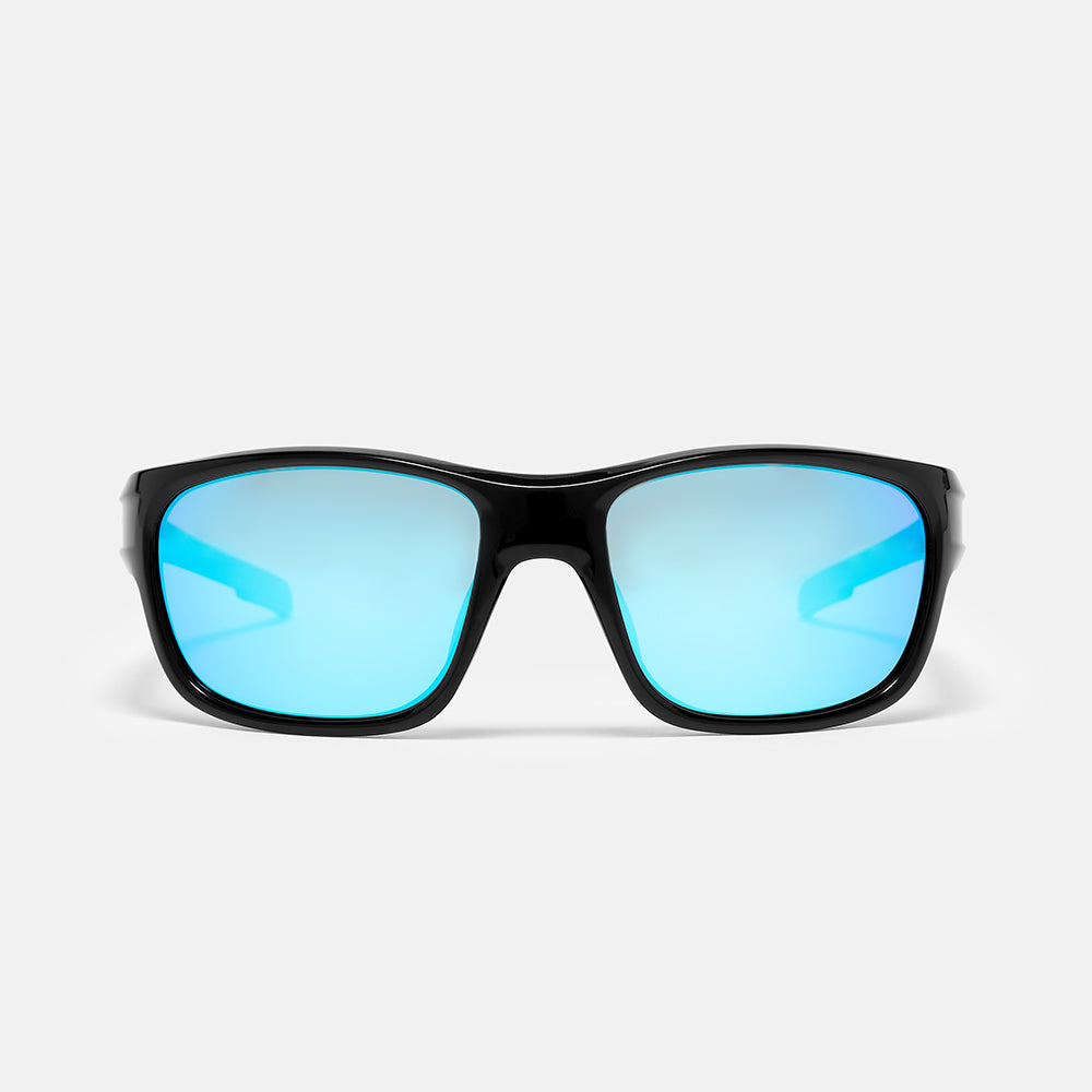 Focus Sunglasses -  Shiny Black/Ice Blue Mirror Lens
