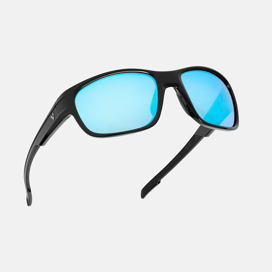Focus Sunglasses -  Shiny Black/Ice Blue Mirror Lens