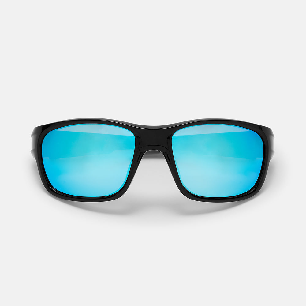 Focus Sunglasses -  Shiny Black/Ice Blue Mirror Lens