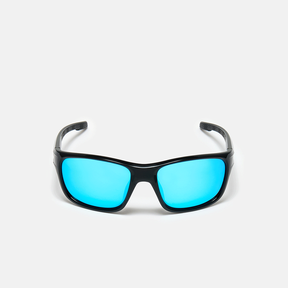 Focus Sunglasses -  Shiny Black/Ice Blue Mirror Lens