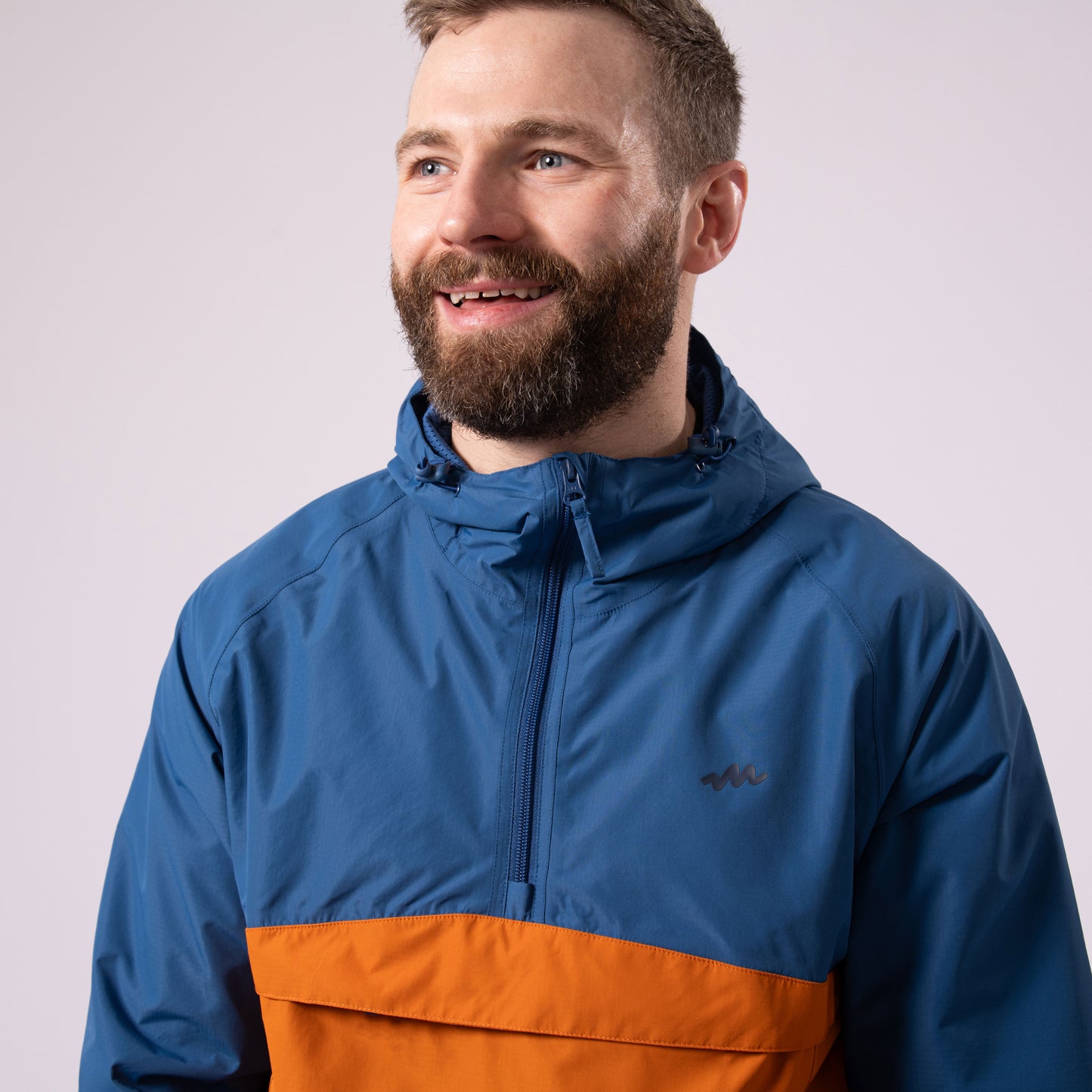 Nomad - Waterproof Half-Zip Jacket - Blue Burnt Orange