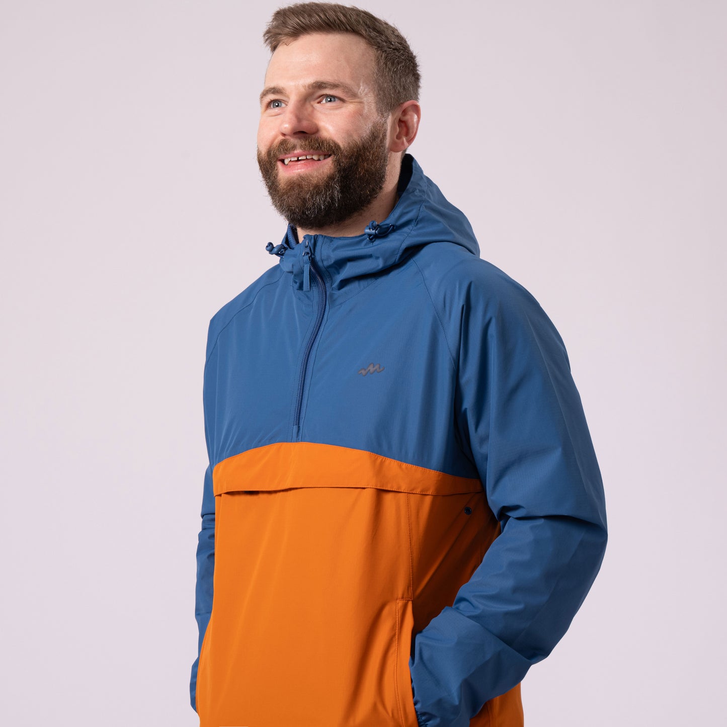 Nomad - Waterproof Half-Zip Jacket - Blue Burnt Orange