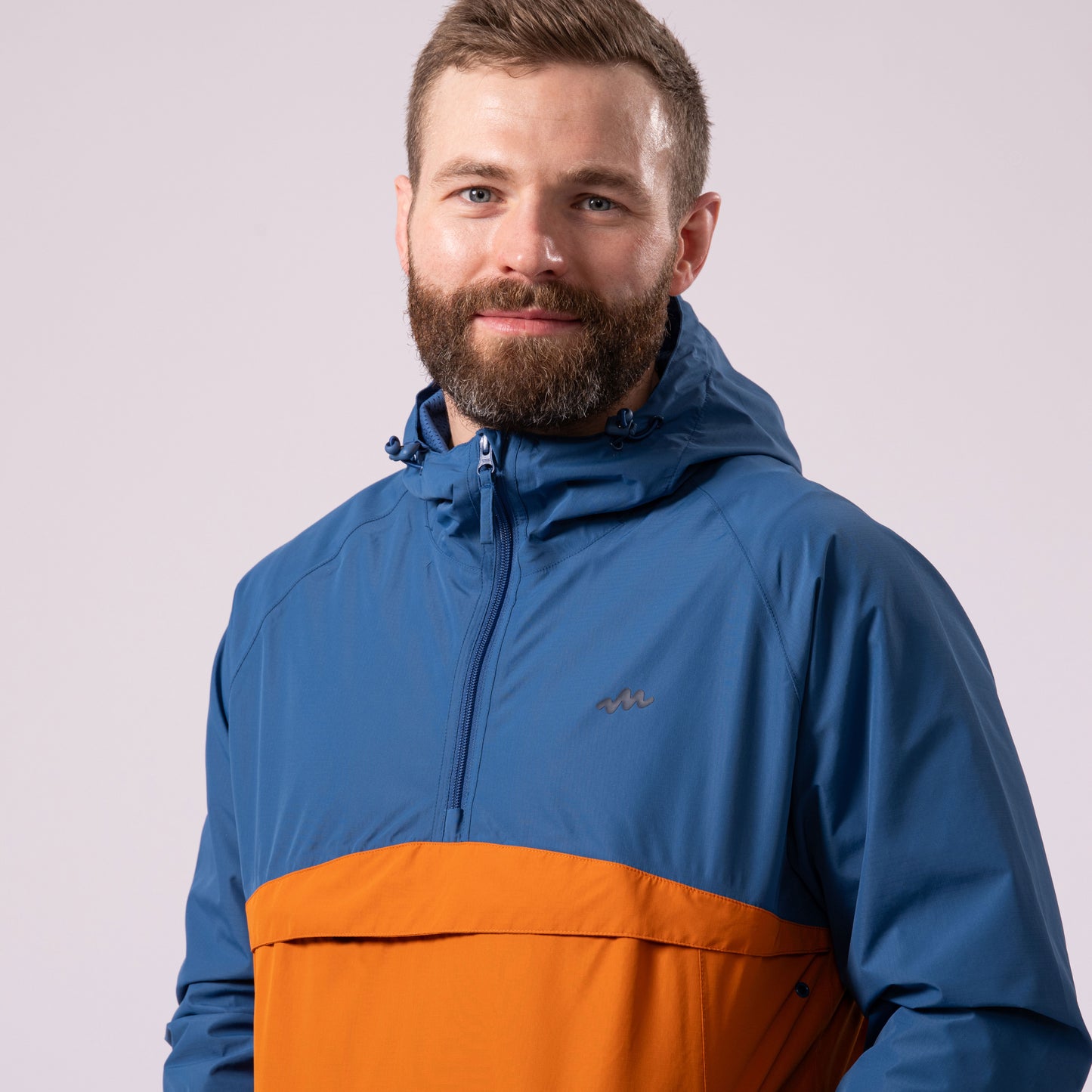 Nomad - Waterproof Half-Zip Jacket - Blue Burnt Orange