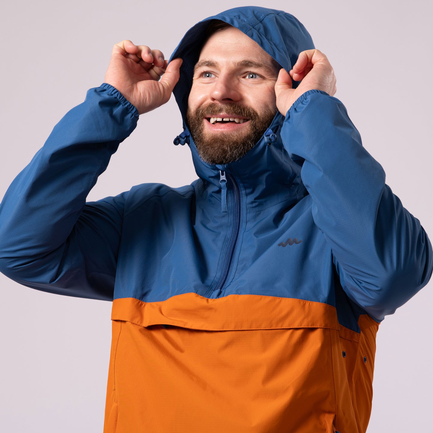 Nomad - Waterproof Half-Zip Jacket - Blue Burnt Orange