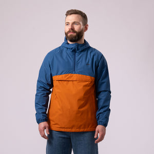 Nomad - Waterproof Half-Zip Jacket - Blue Burnt Orange