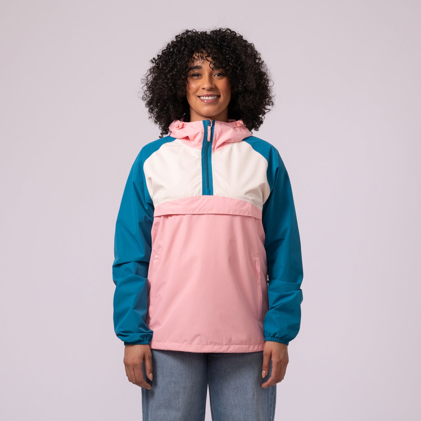 Nomad - Waterproof Half-Zip Jacket - Teal Pink