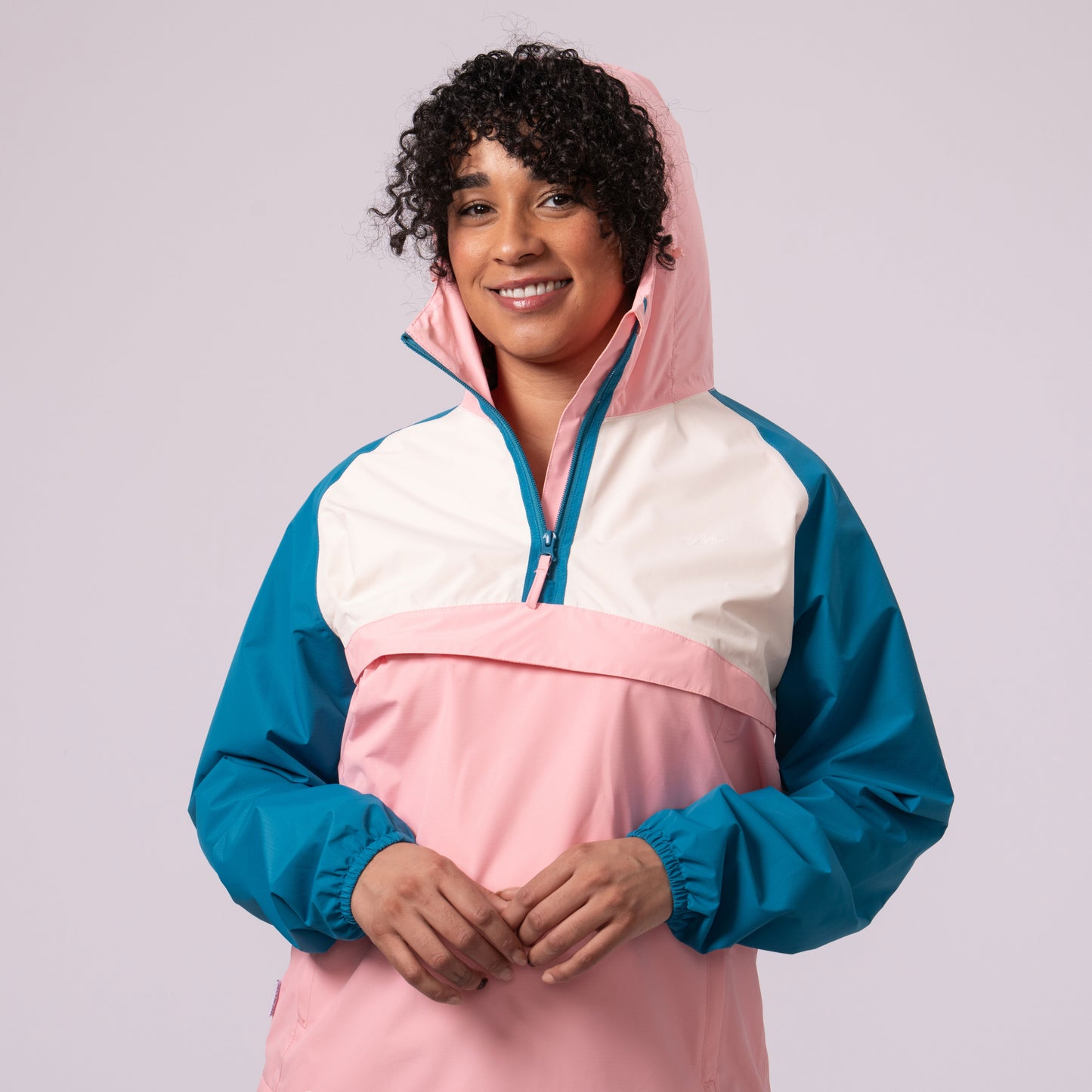 Nomad - Waterproof Half-Zip Jacket - Teal Pink