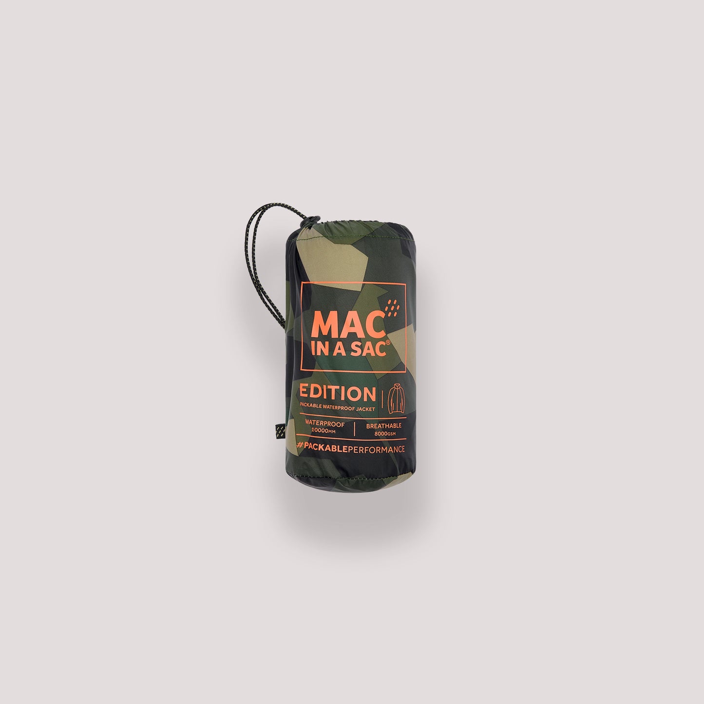 Origin Packable Waterproof Jacket - Green Camo