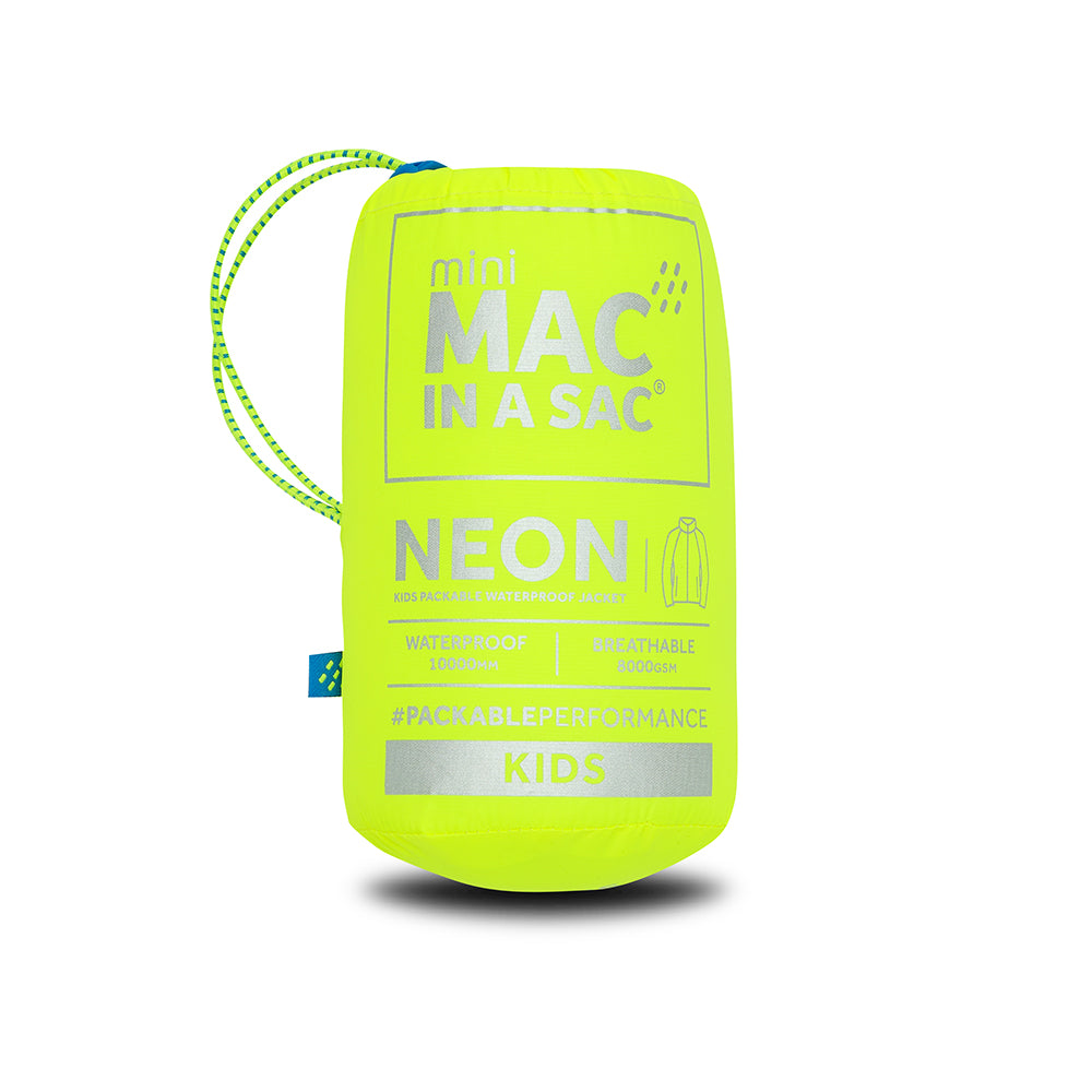Origin Mini Packable Waterproof Kids Jacket - Neon Yellow