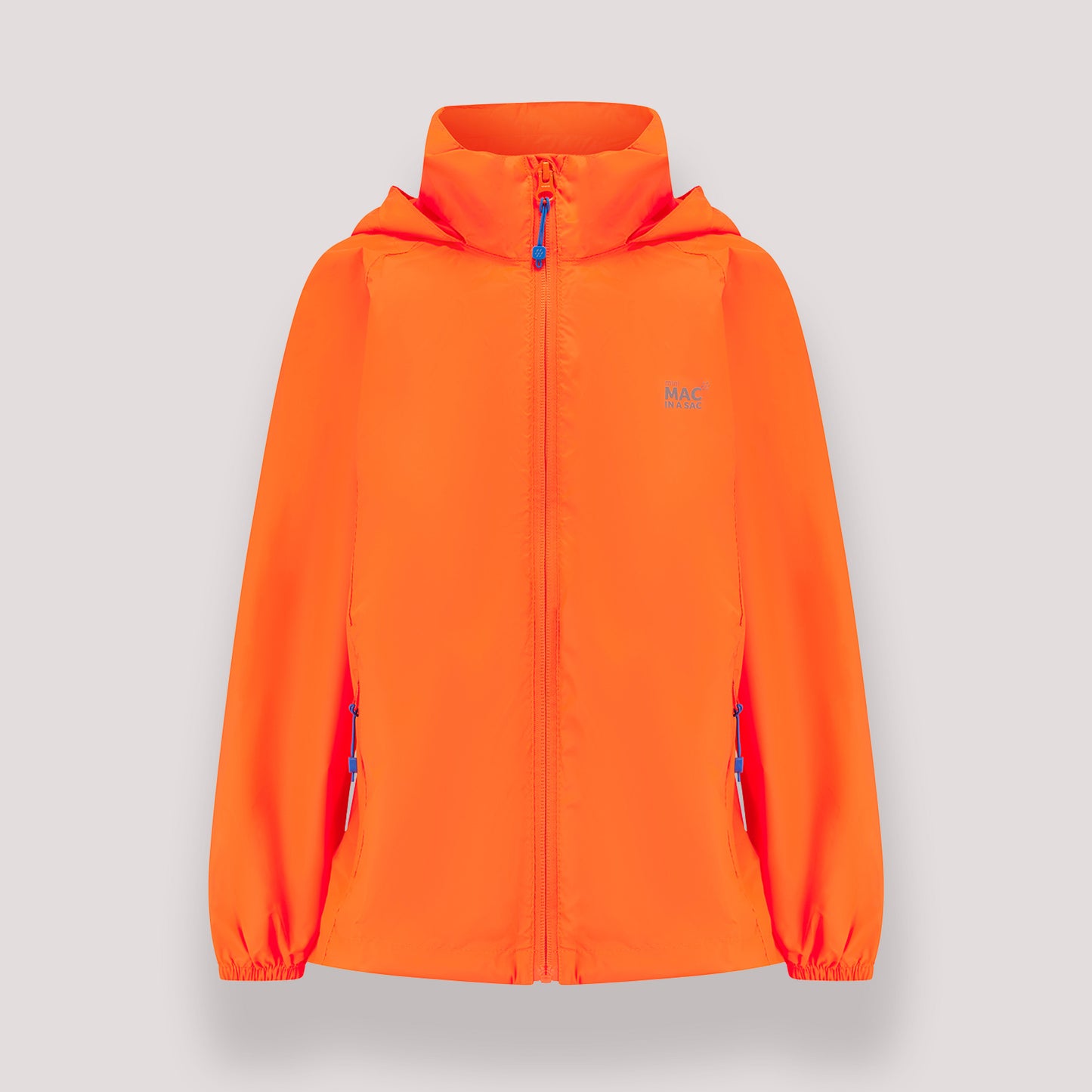 Origin Mini Packable Waterproof Kids Jacket - Neon Orange Tonal Zip