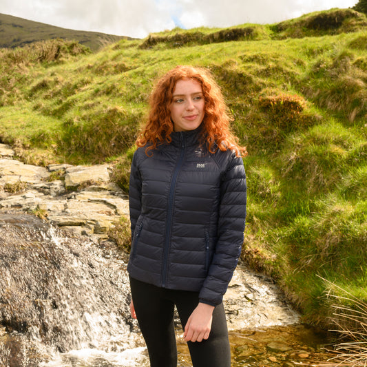 Polar - Packable Women's Down Jacket -  Navy Mustard