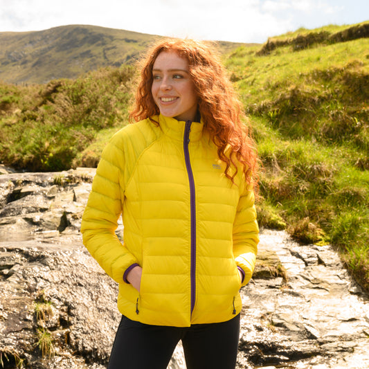 Polar - Womens Reversible Down jacket - Yellow Grape