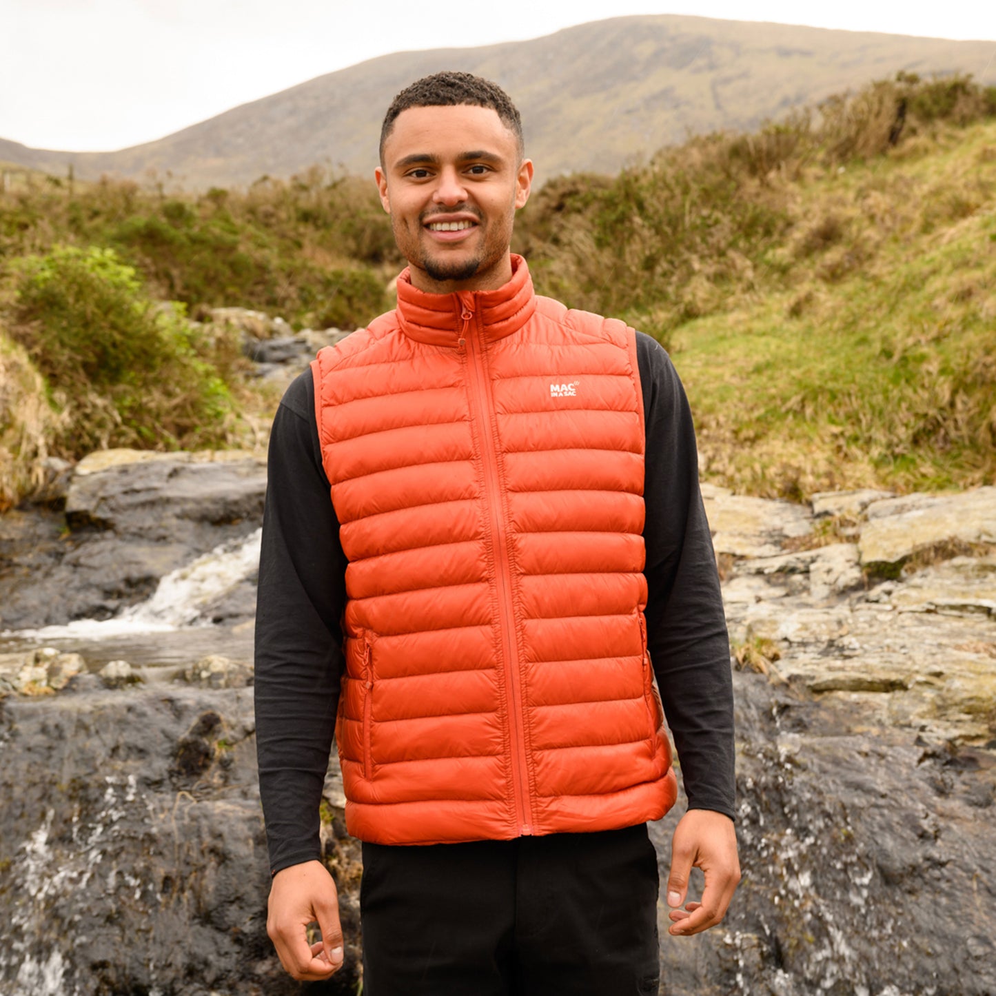 Alpine - Packable Men's Down Gilet - Burnt Orange