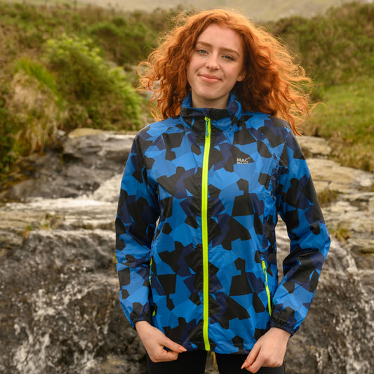 Origin Packable Waterproof Jacket - Blue Camo