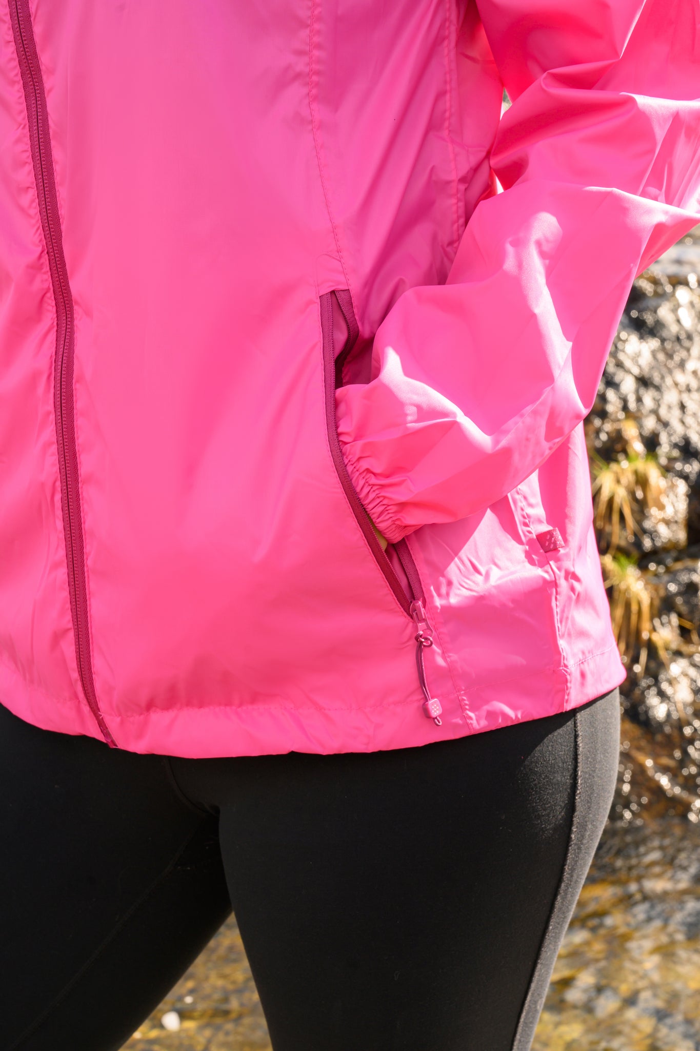 Origin Packable Waterproof Jacket - Pink Tonal Zip