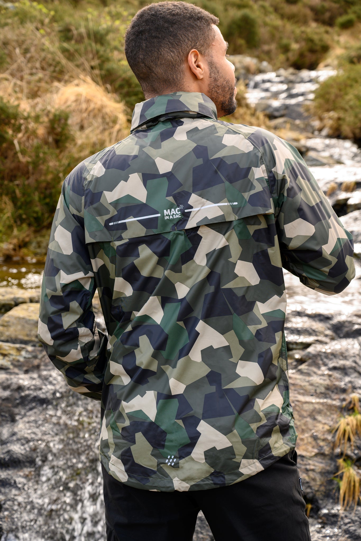 Origin Packable Waterproof Jacket - Green Camo