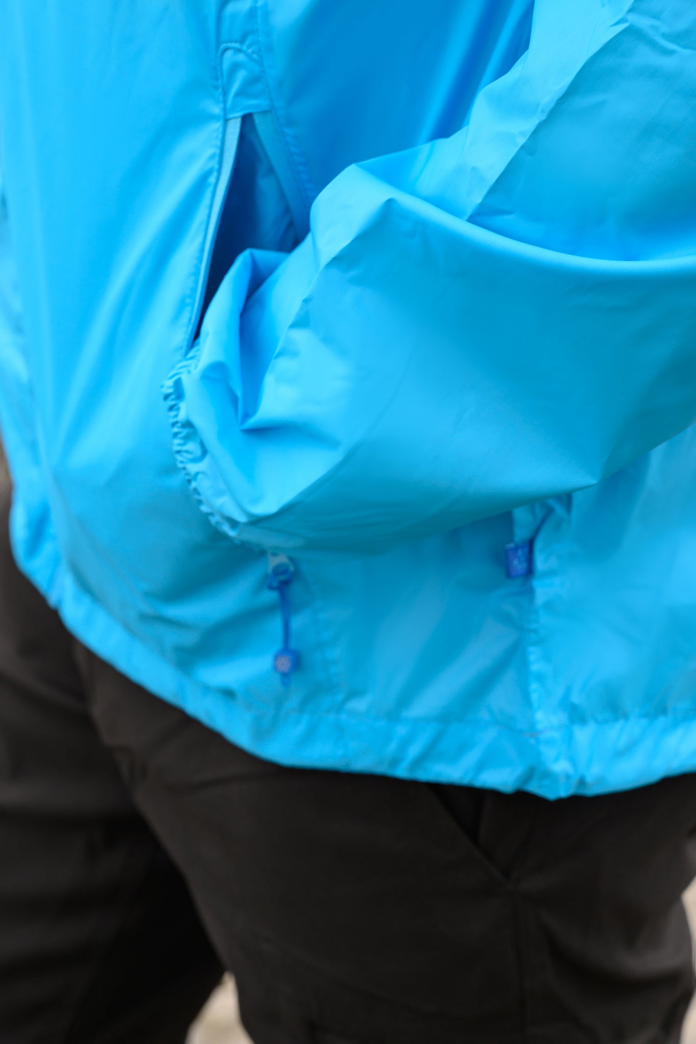 Origin Packable Waterproof Jacket - Neon Blue Tonal Zip