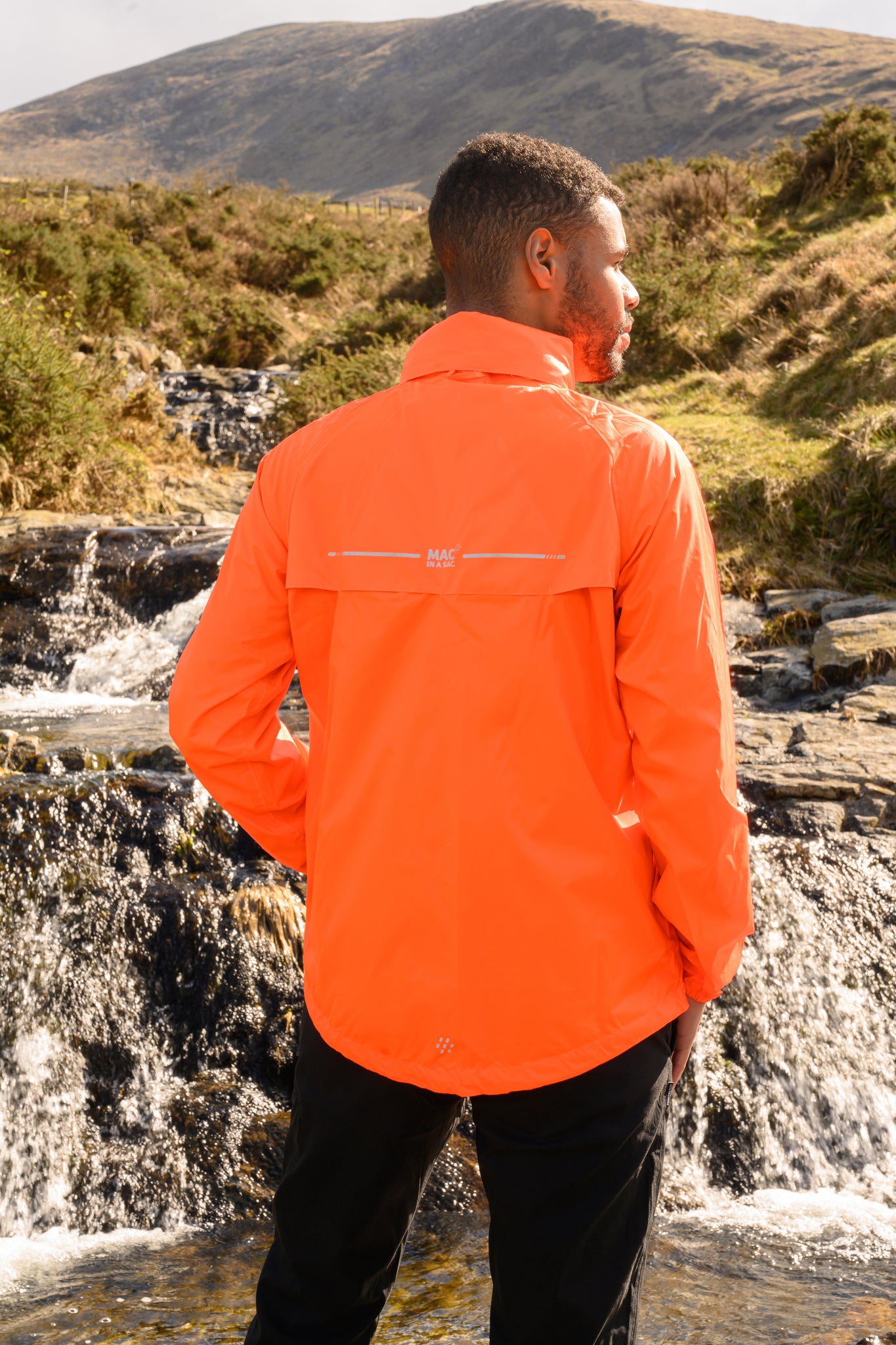 Origin Packable Waterproof Jacket - Neon Orange Tonal Zip