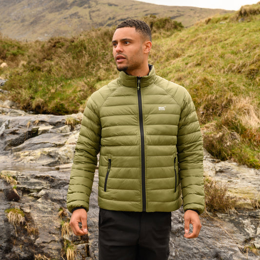 Polar - Packable Men's Down Jacket - Khaki Black