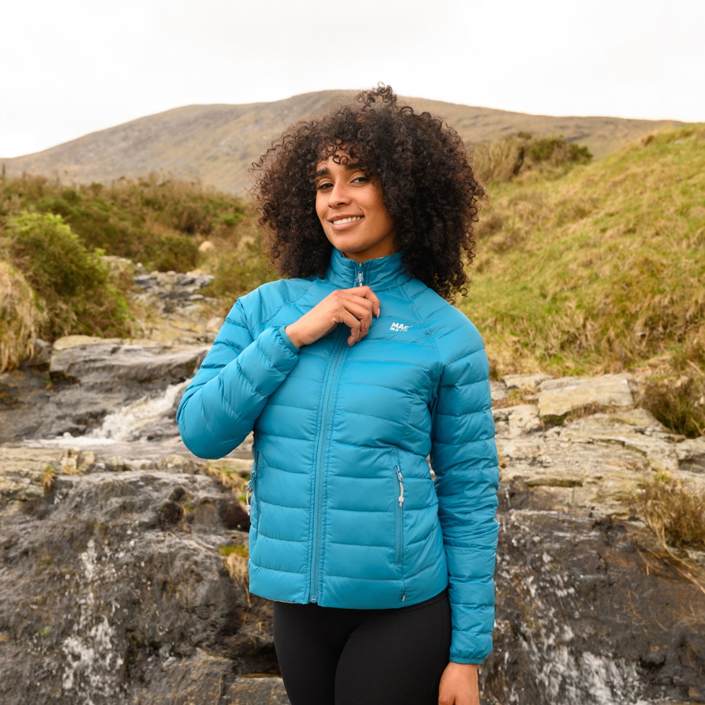 Polar - Packable Women's Down Jacket - Petrol Soft Grey