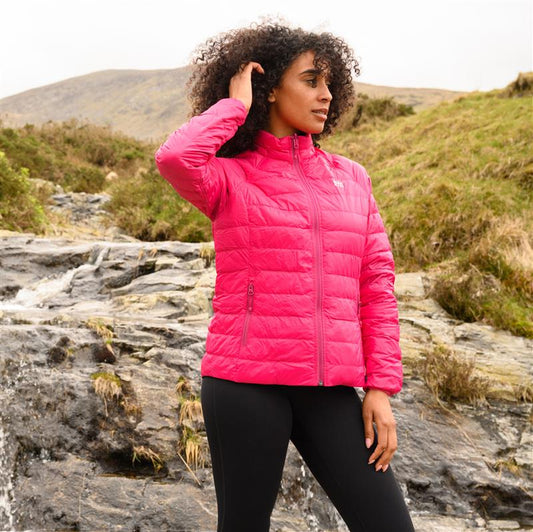 Polar - Packable Women's Down Jacket - Pink Navy