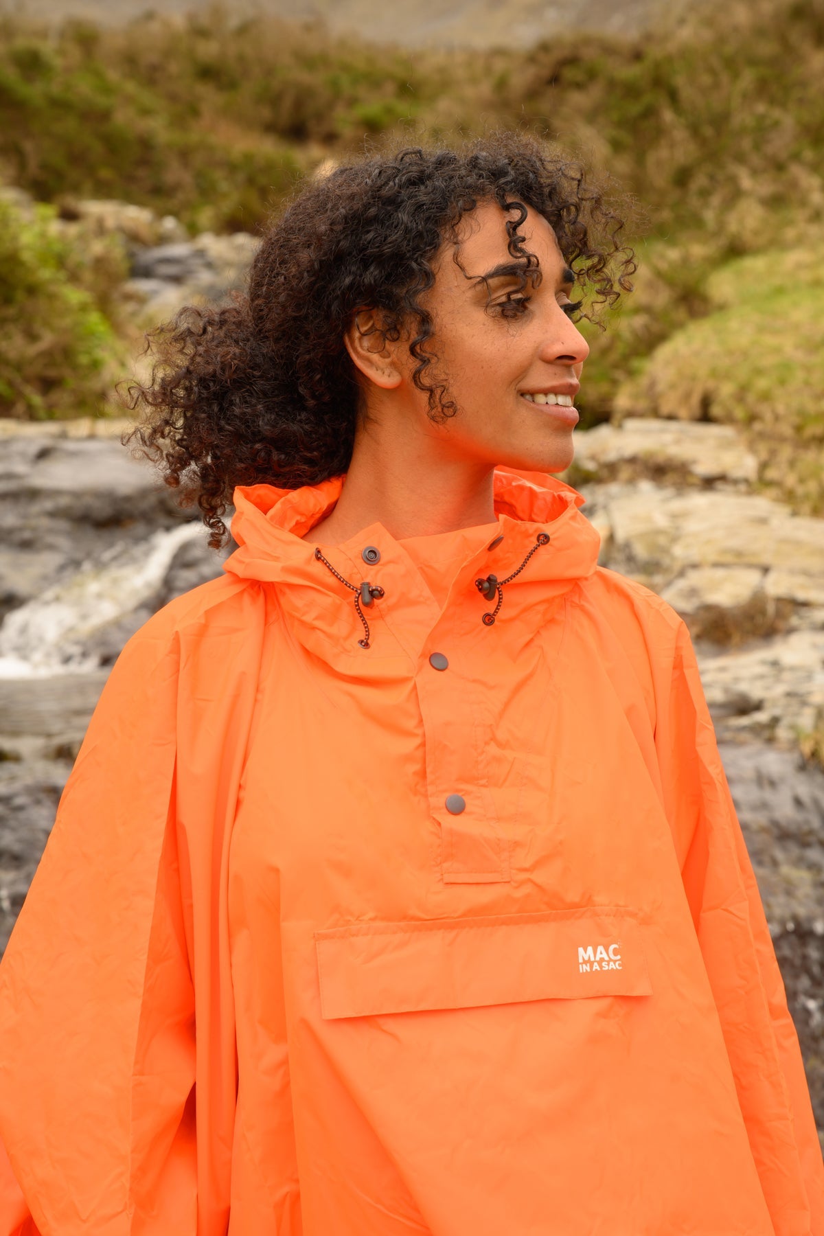 Poncho Packable Waterproof Cape - Neon Orange