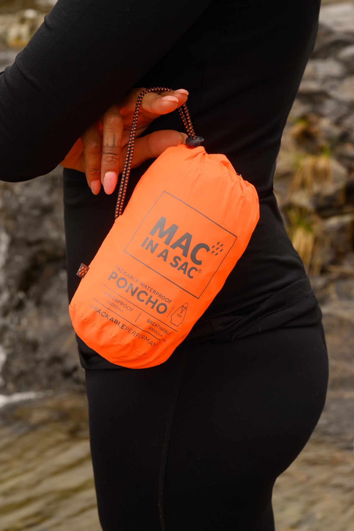Poncho Packable Waterproof Cape - Neon Orange