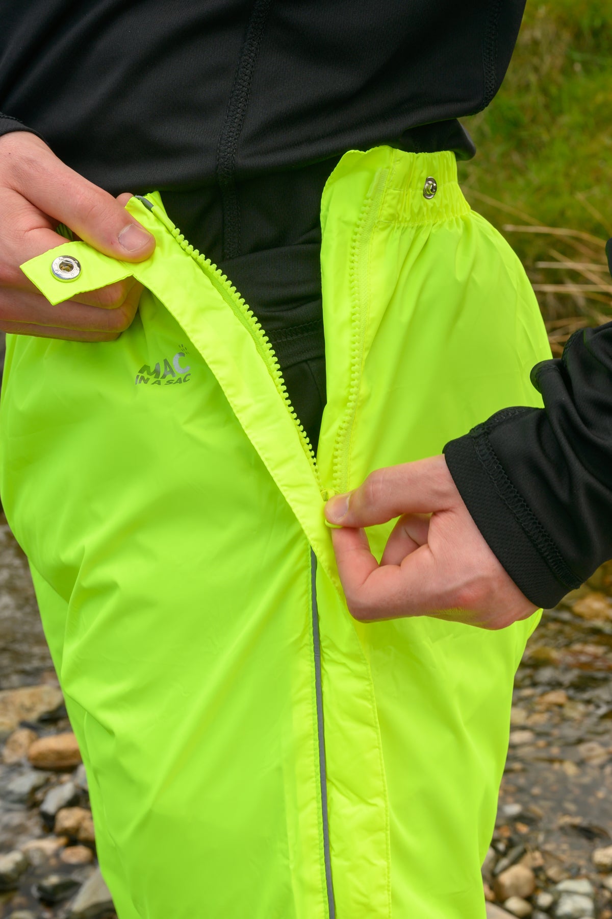 Origin Packable Full Zip Waterproof Overtrousers - Neon Yellow 7000