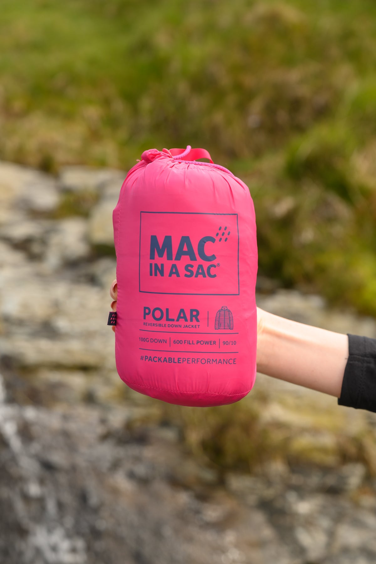 Polar - Packable Women's Down Jacket - Pink Navy