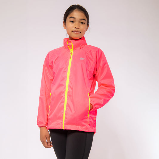 Origin Mini Packable Waterproof Kids Jacket - Neon Pink